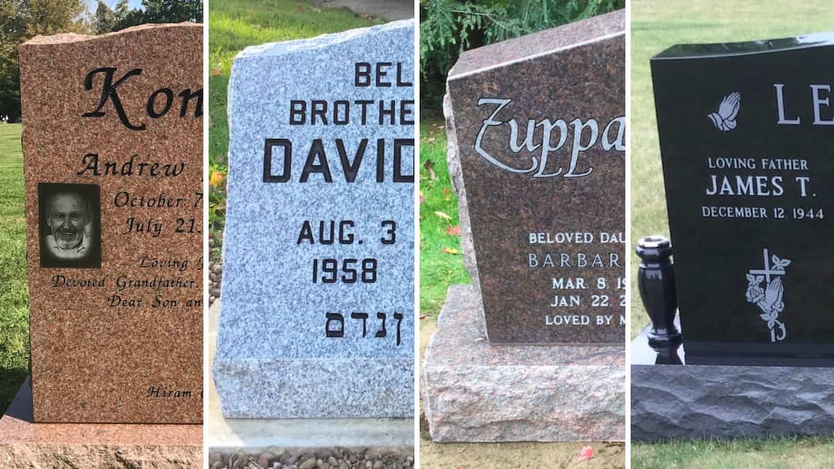 How Headstone Lettering Appears on Different Granite Colors, image size:1200x675